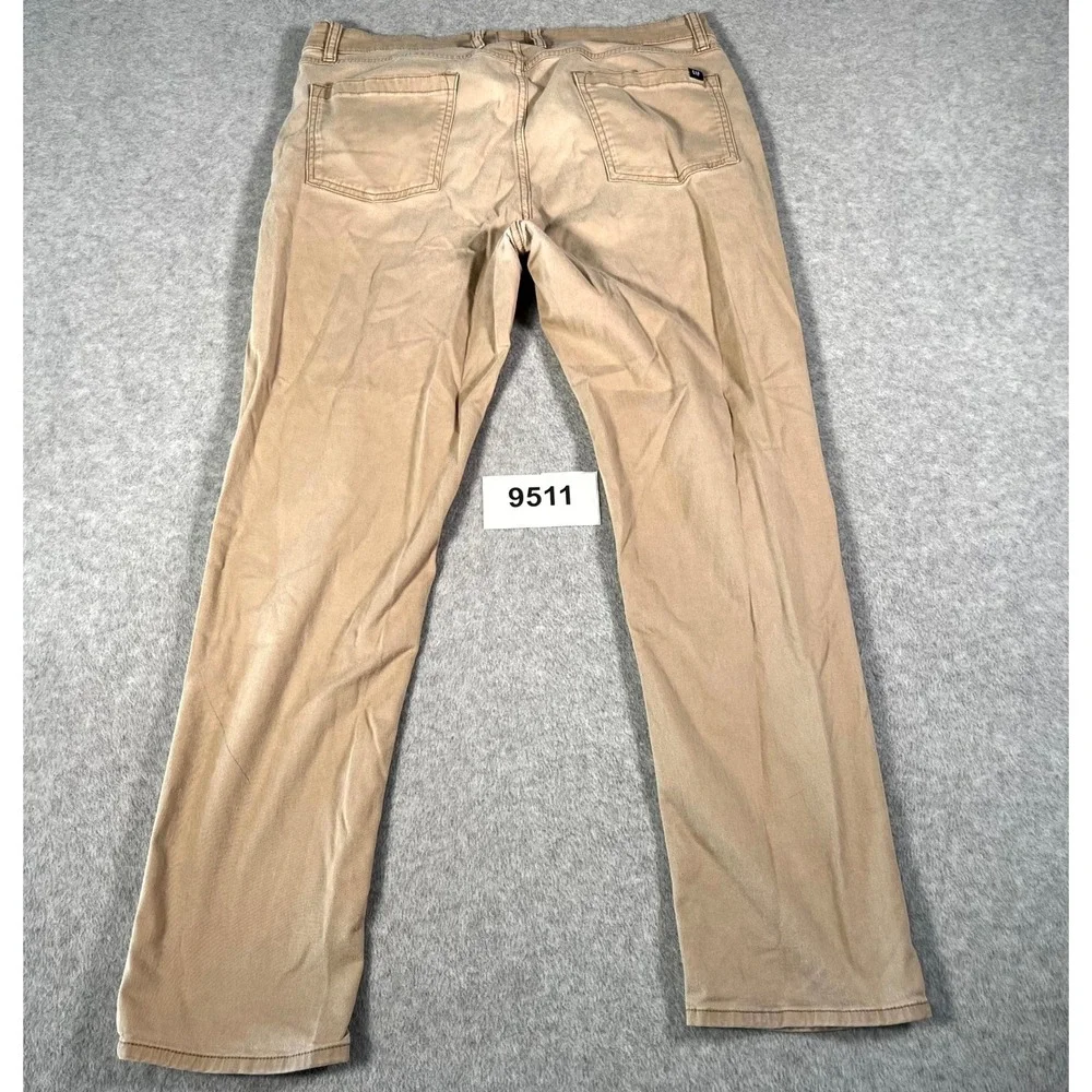 GAP Chino Pants Mens 36x32 Beige‎ Cotton Stretch Straight Leg Flat Front Casual